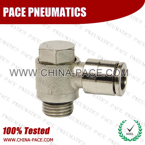 Camozzi Nickel Plated Brass Male Banjo Push In Air Fittings, All Metal Push To Connect Fittings, All Brass Push In Fittings, Camozzi Type Brass Pneumatic Fittings